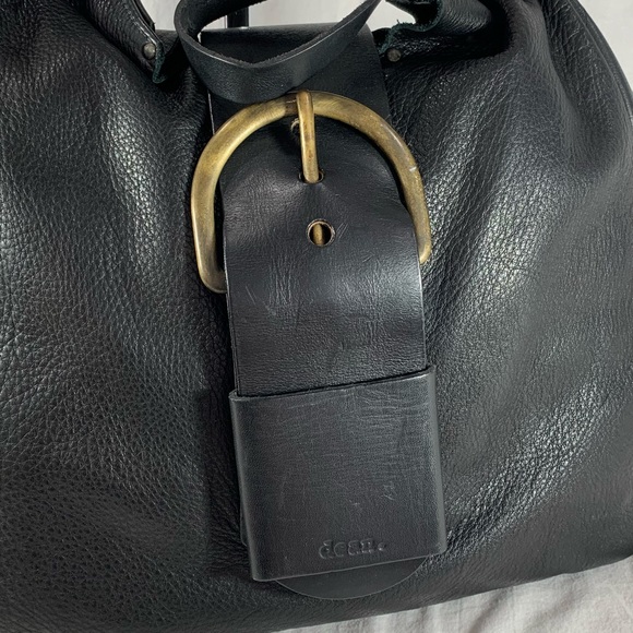DEAN Authentic Black Leather Tote Shoulder Bag - Picture 2 of 16